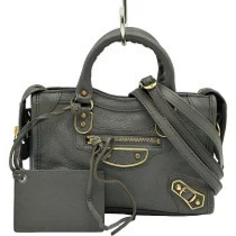 Balenciaga City Gray Leather Shoulder Bag